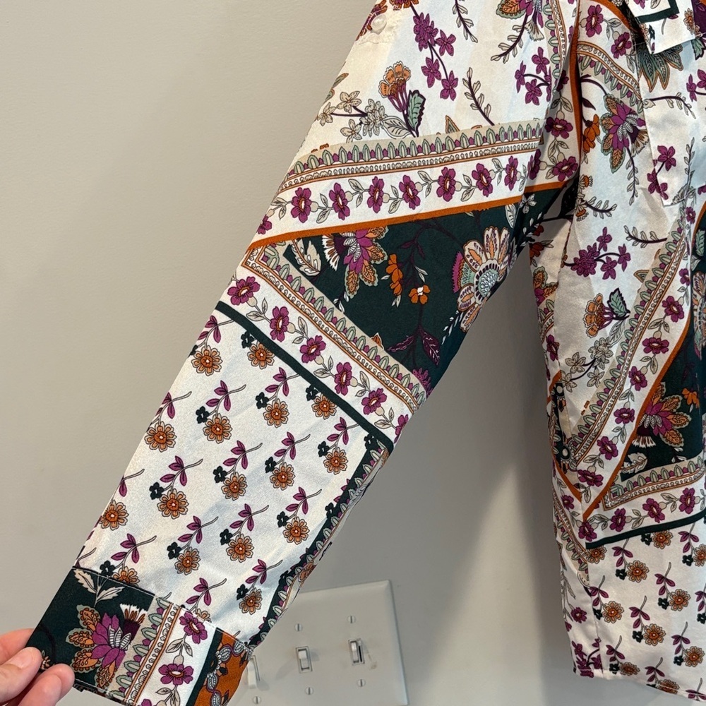 23 ptp Calvin Klein Multicolor Floral Blouse farm rio vibes! - Picture 3 of 9